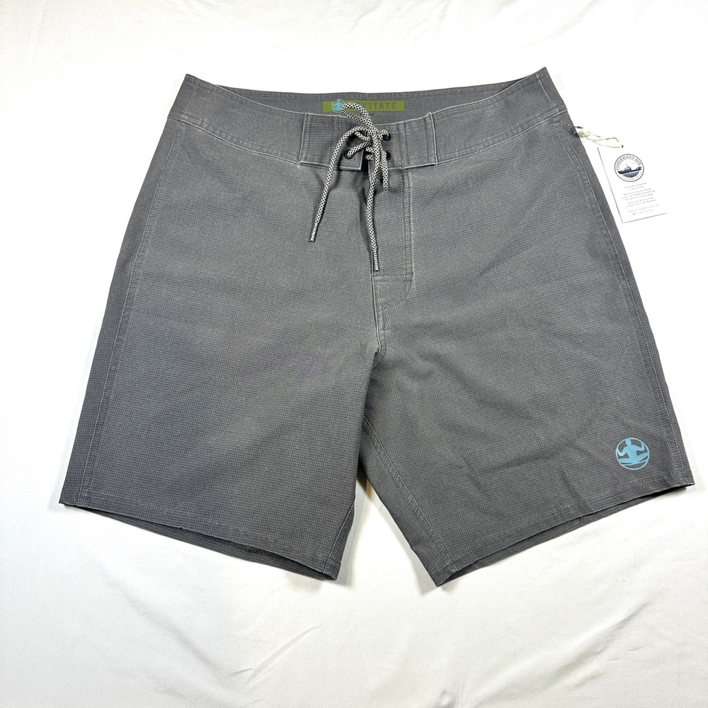 Levitate Mens Grey Repreve‎ Recycled Board Shorts Size 32 Fisherman's Son New